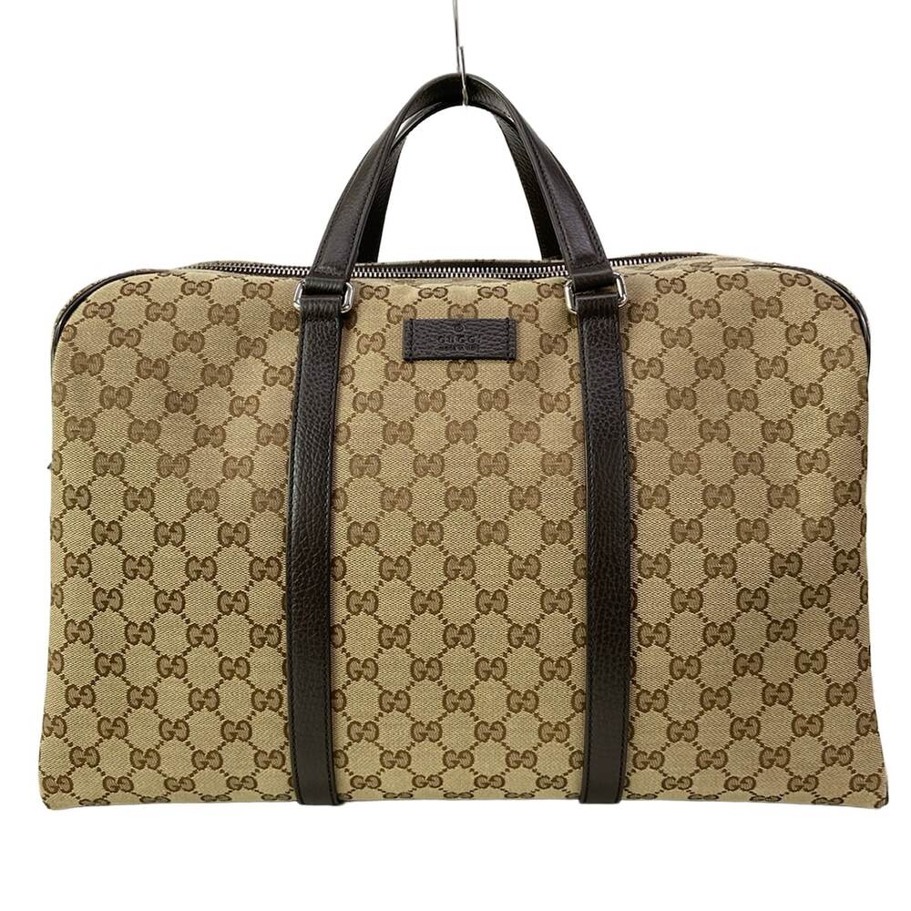 Gucci GG Boston Bag 449167 Beige Dark Brown Jacquard Leather